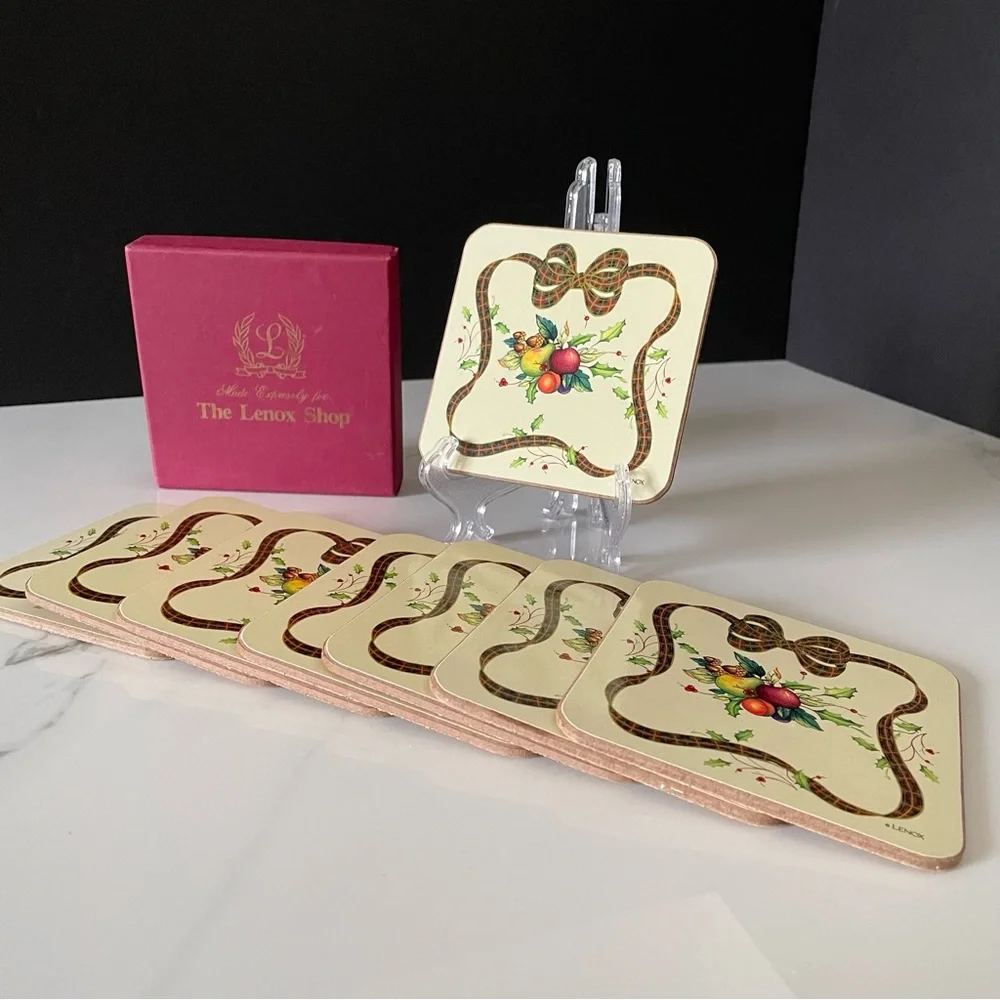 SET of 8 Holiday Nouveau Coasters by Lenox